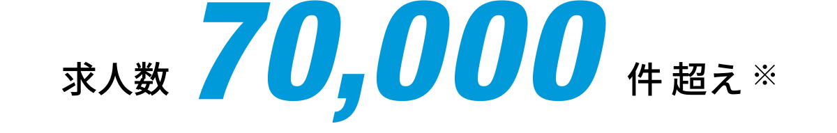 求人数70,000件超え